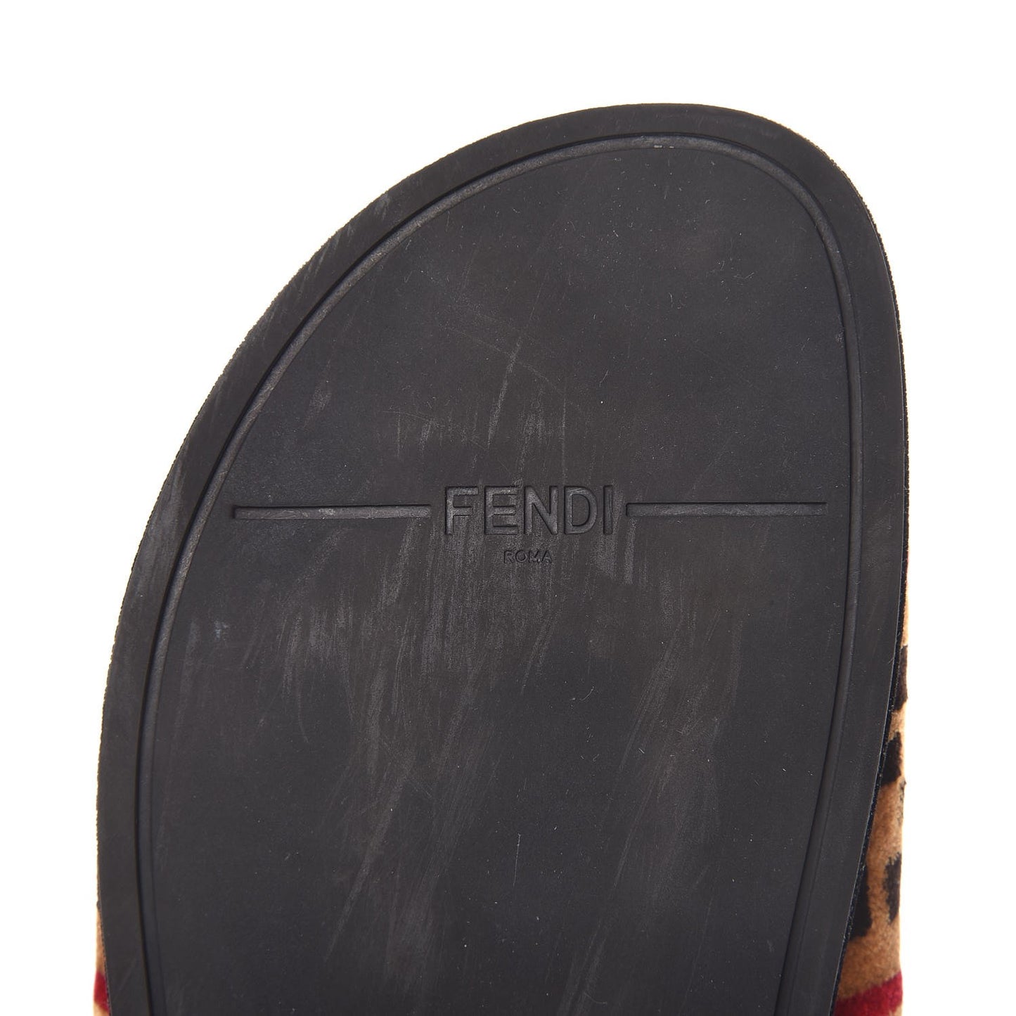 Velvet FF Slide Sandals 37 Testa di Moro Tobacco Fragola
