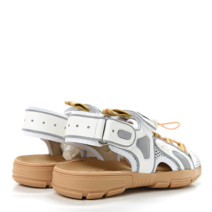 Gucci Mesh Fabric Tinsel Sport Sandals 37.5 White Silver 3 of 9