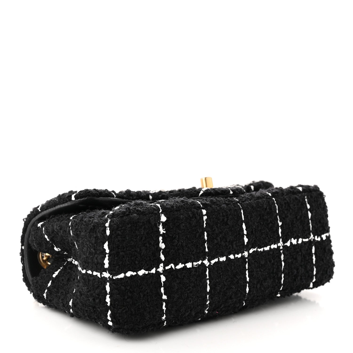 Chanel Tweed Quilted Mini Rectangular Pearl Crush Flap Black 4 of 11