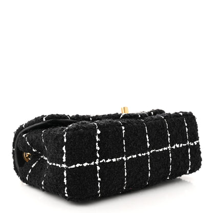Chanel Tweed Quilted Mini Rectangular Pearl Crush Flap Black 4 of 11