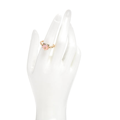 Gucci 18K Yellow Gold Pink Opal Diamond Le Marché Des Merveilles Feline Ring 56 7.5 2 of 5