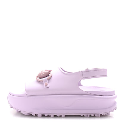 Gucci Soft Rubber Horsebit Touch Womens Strapped Sandals 37 Talc Pink 1 of 10