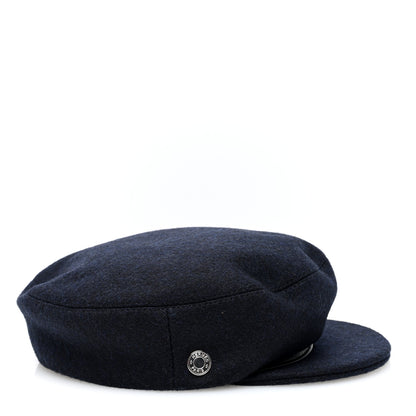 Hermes Wool Flannel Embroidered Womens Cabourg En Finesse Cap 58 6 of 8