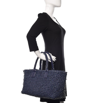 Bottega Veneta Chevre Intrecciato Fringe Netted Medium Cabat Tote Blue 2 of 21