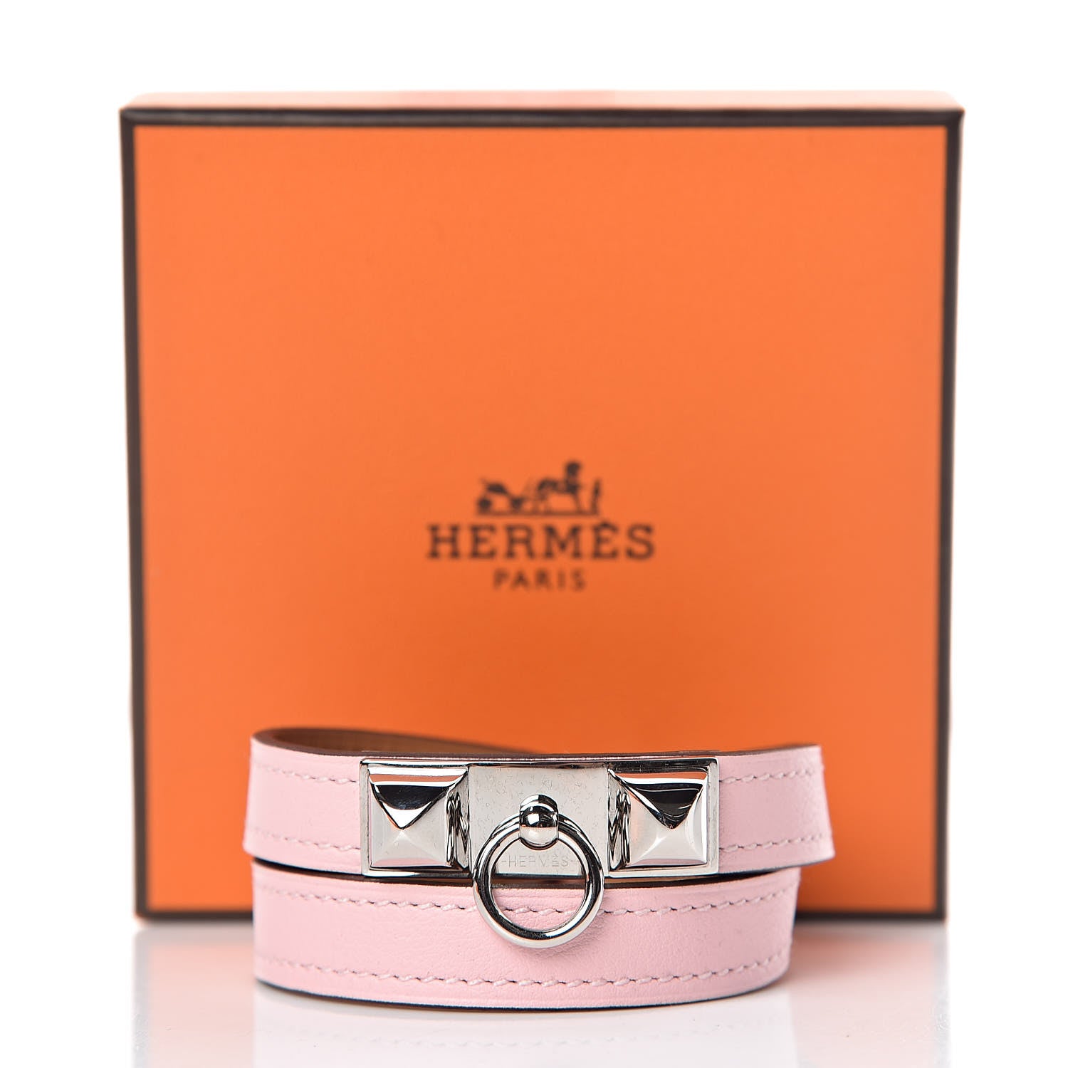 Hermes Swift Rivale Double Tour Bracelet T2 Rose Sakura 7 of 7