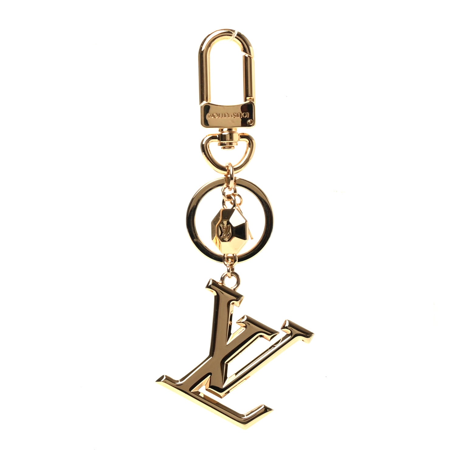 Louis Vuitton LV Facettes Bag Charm Key Holder Gold 1 of 4