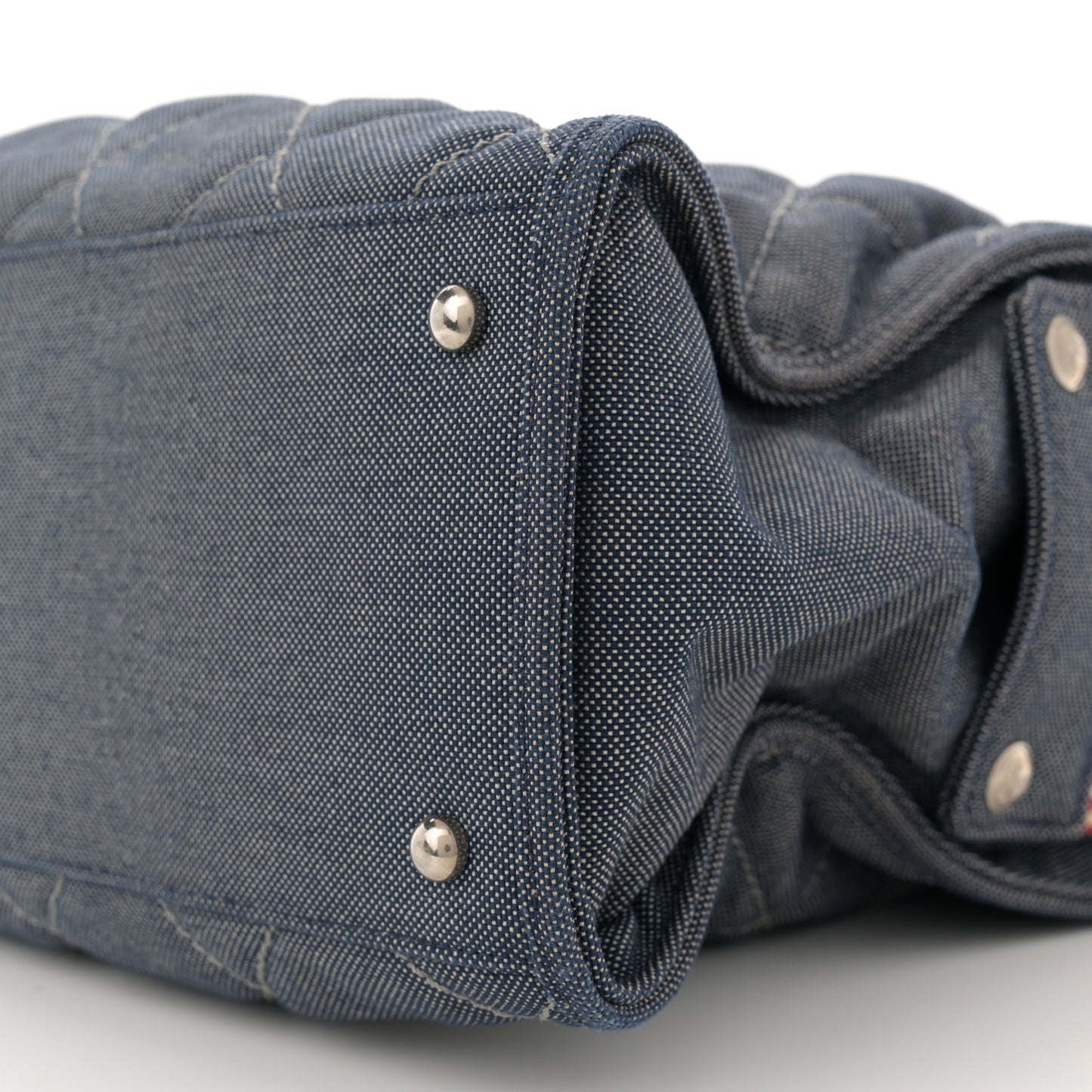 Denim Quilted CC Tote Bag Blue