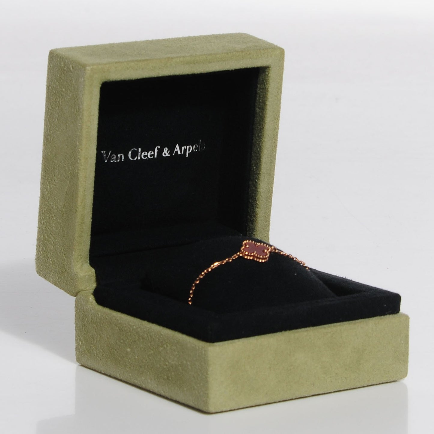 18K Rose Gold Carnelian Sweet Alhambra Bracelet