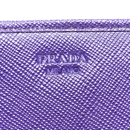 Prada Saffiano Lux Metal Continental Flap Travel Wallet Viola 6 of 8