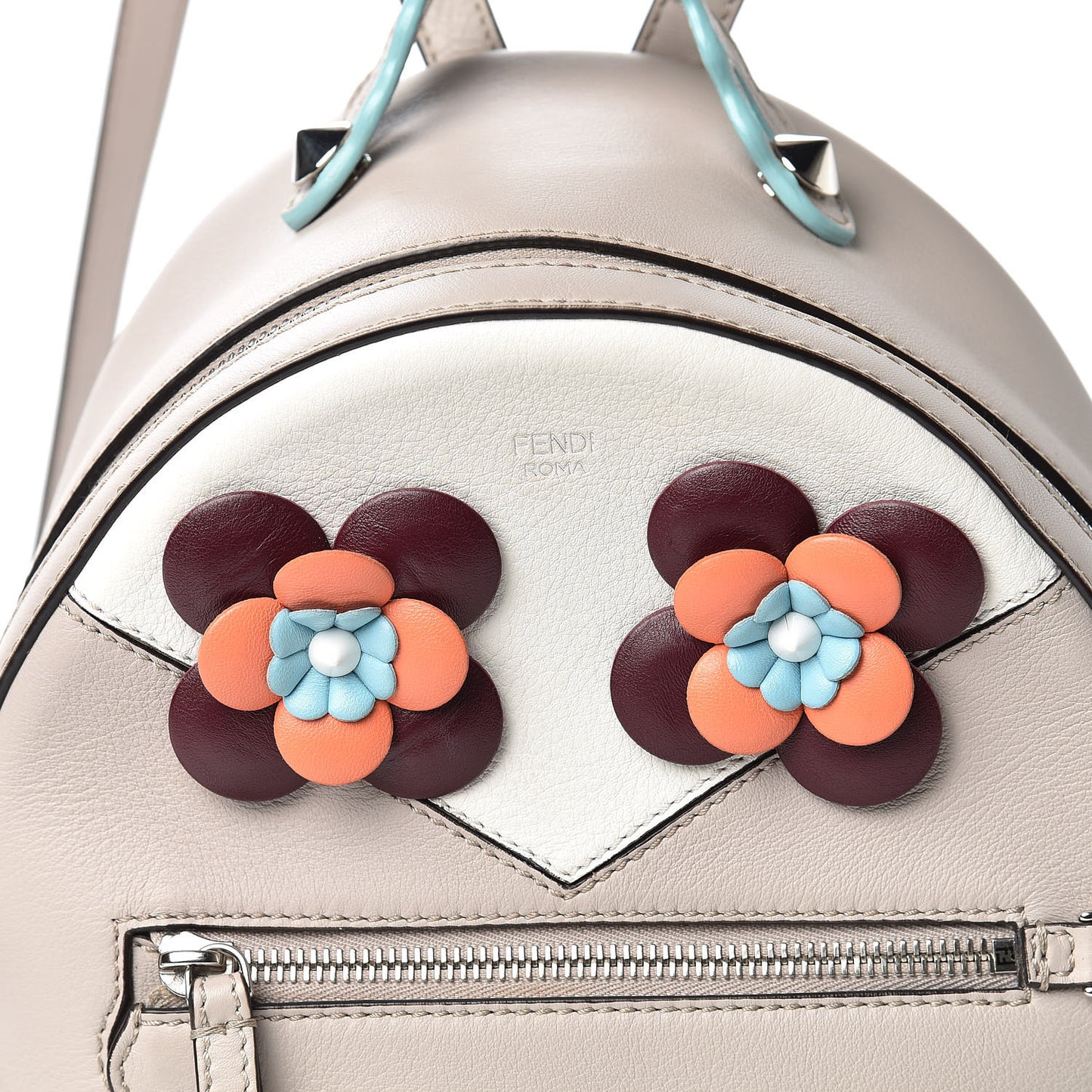 Vitello Dolce Floral Eyes Mini Backpack Grigio Polvere Multicolor