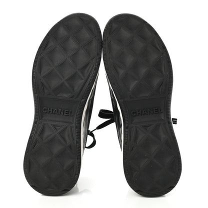 Chanel Velvet Calfskin Mixed Fibers CC Sneakers 39.5 Black 5 of 9