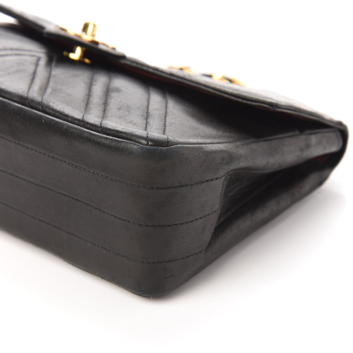 Chanel Lambskin Stitched Small Single Flap Black 8 of 10