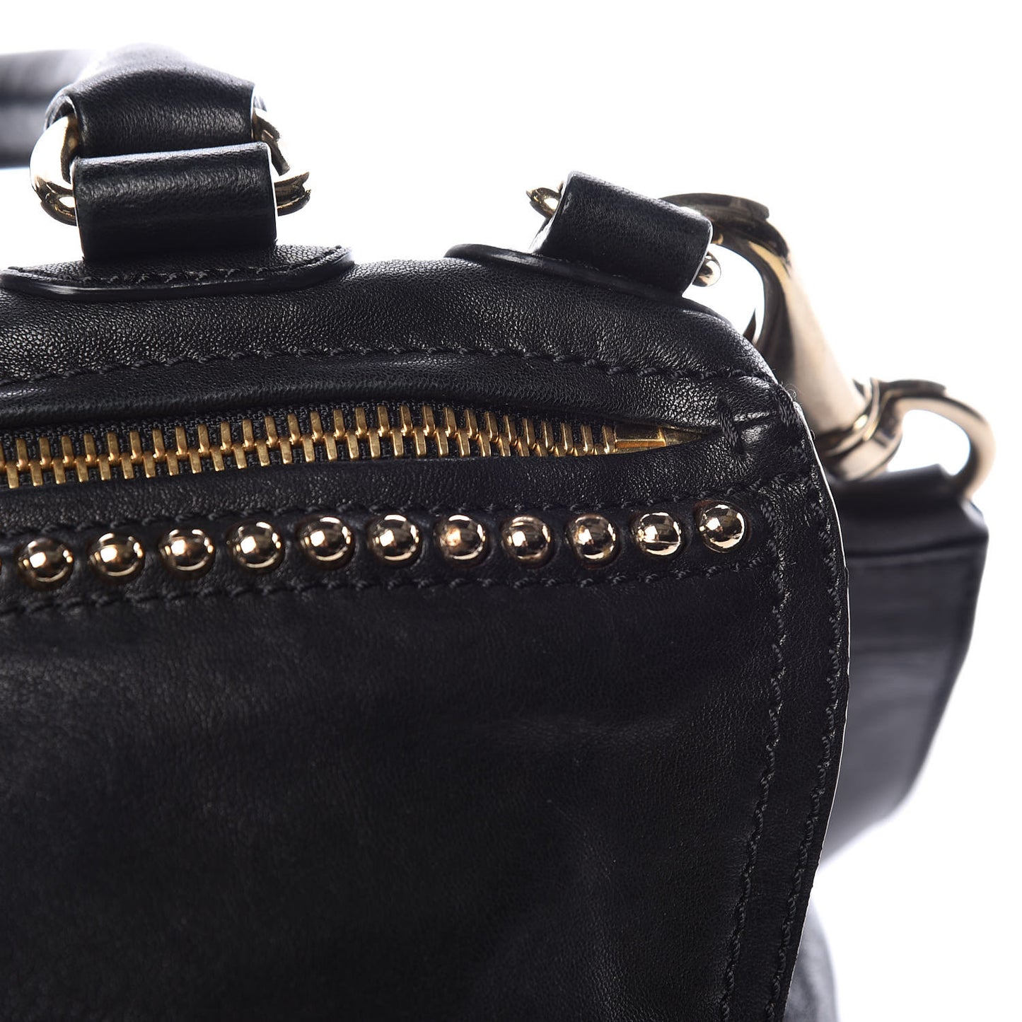 Washed Lambskin Medium Studded Pandora Black