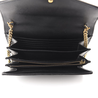 Gucci Calfskin Matelasse GG Marmont Chain Wallet Black 5 of 10