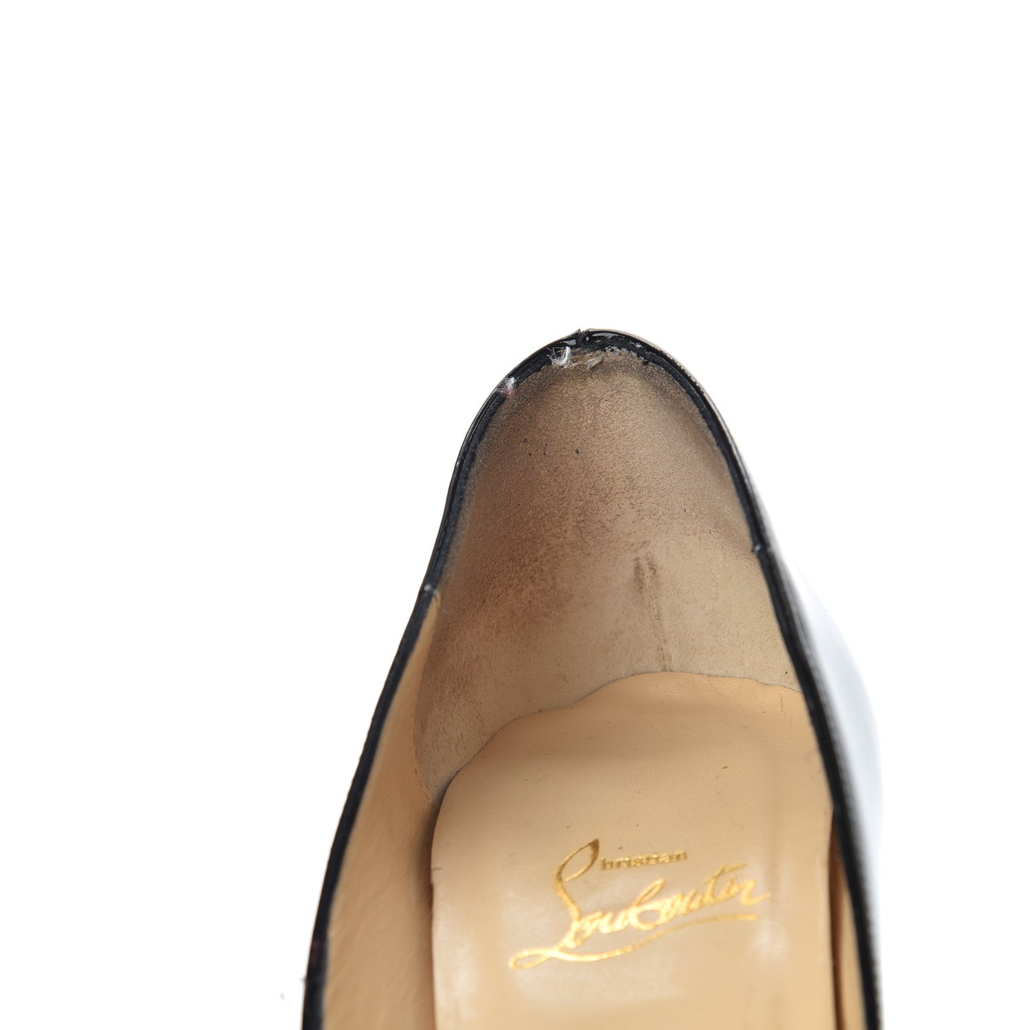 Christian Louboutin Patent Lady Peep 150 Pumps 39.5 Black 8 of 20