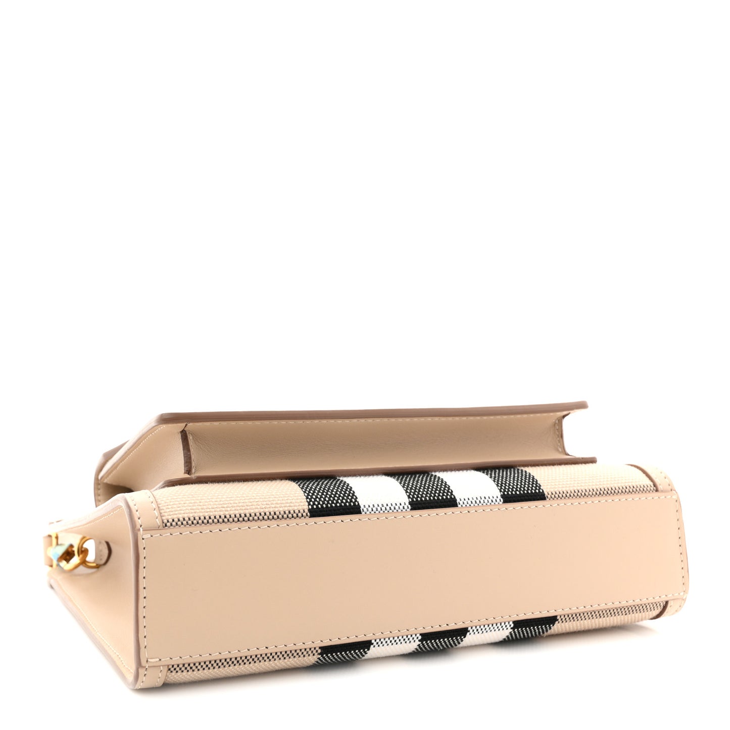 Smooth Calfskin Archive Canvas Check Mini Pocket Bag Dusty Sand