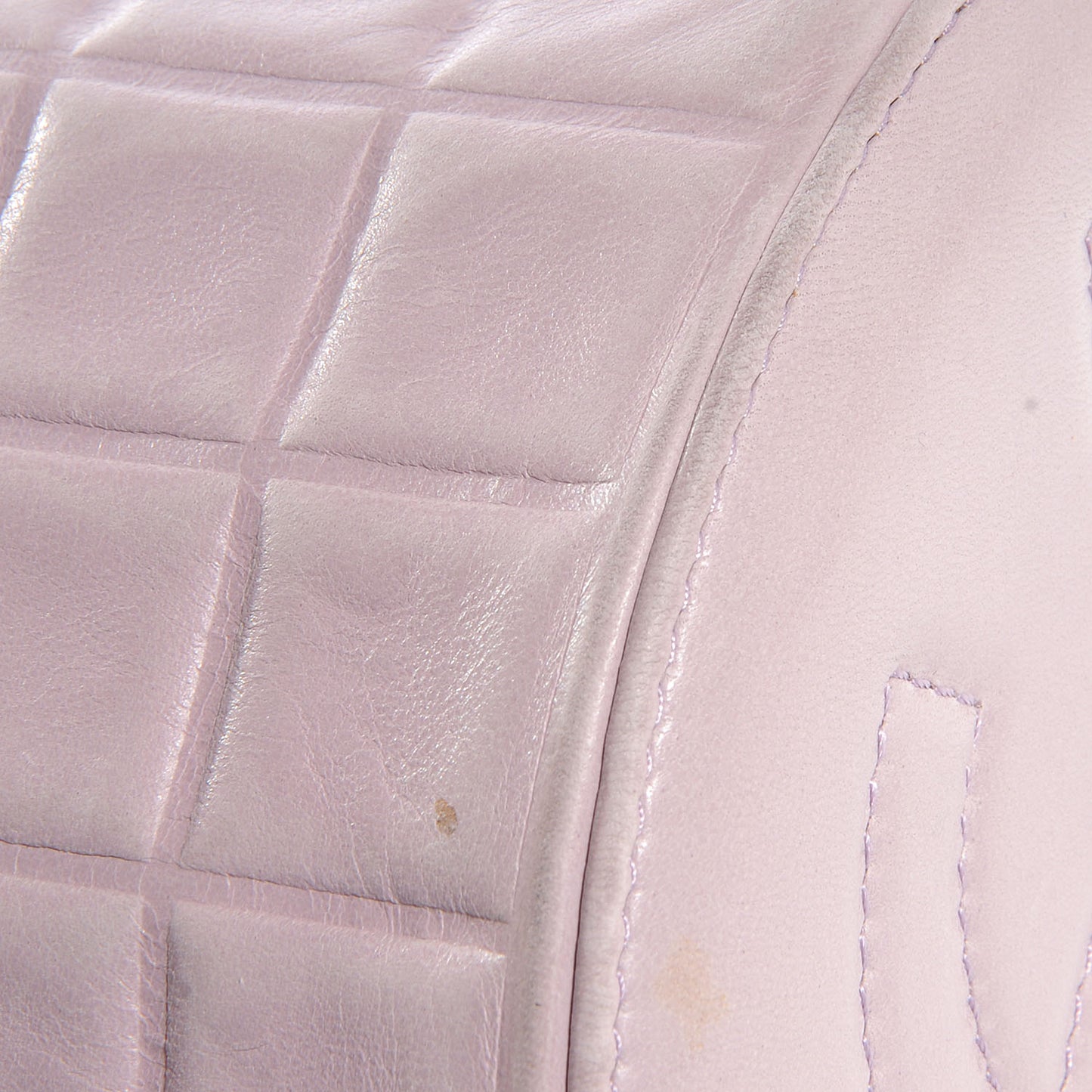 Lambskin Chocolate Bar Quilted Bag Lilac