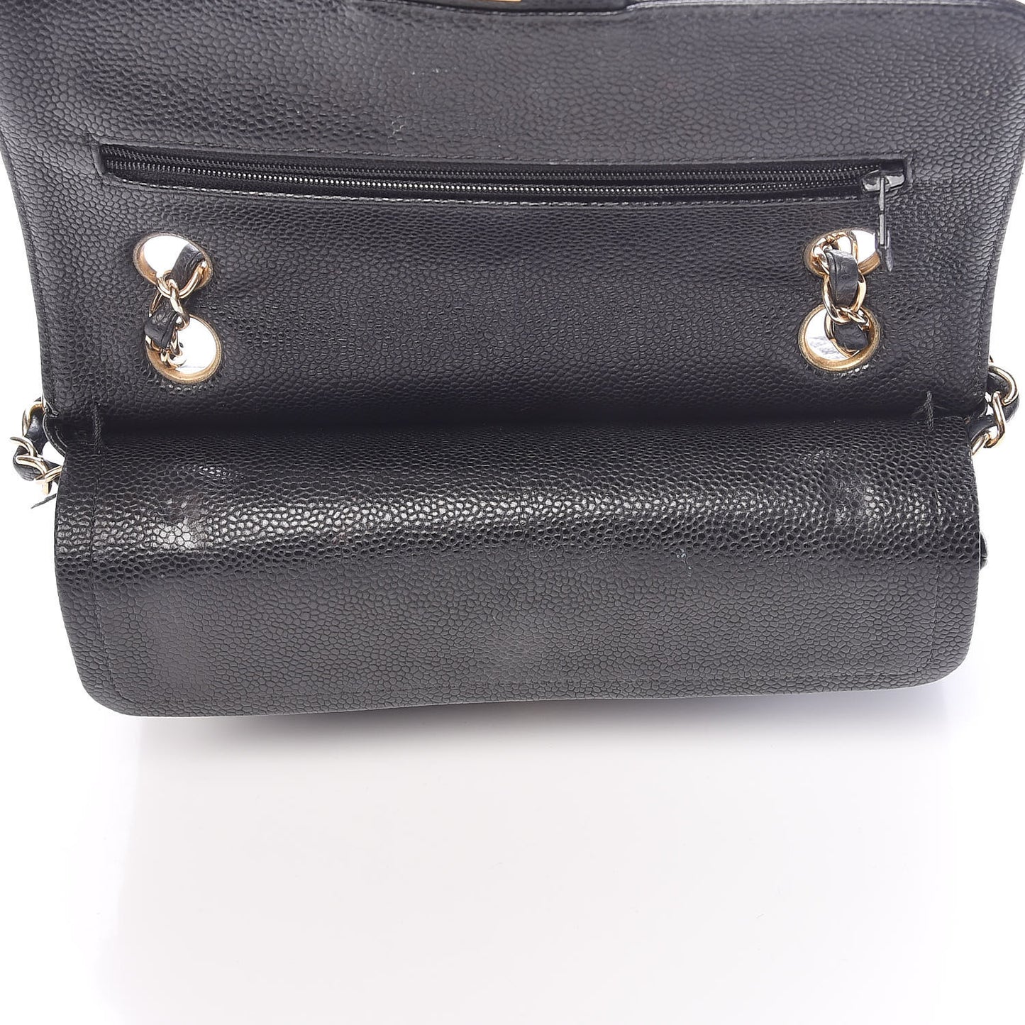 Caviar Quilted Small Double Flap Black