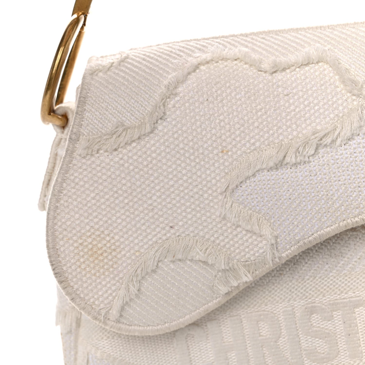 Christian Dior Canvas Embroidered Camouflage Saddle Bag White 23 of 28