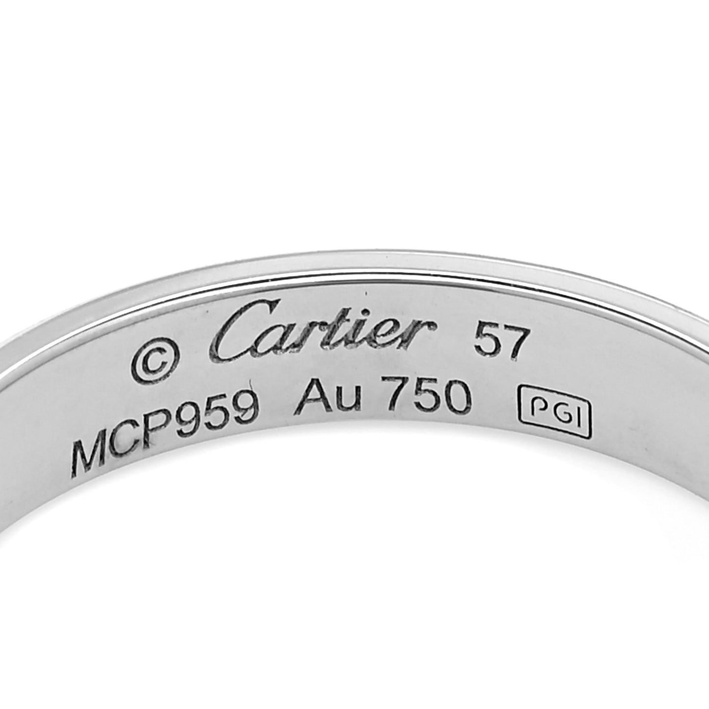 18K White Gold 3.5mm LOVE Wedding Band Ring 57 8