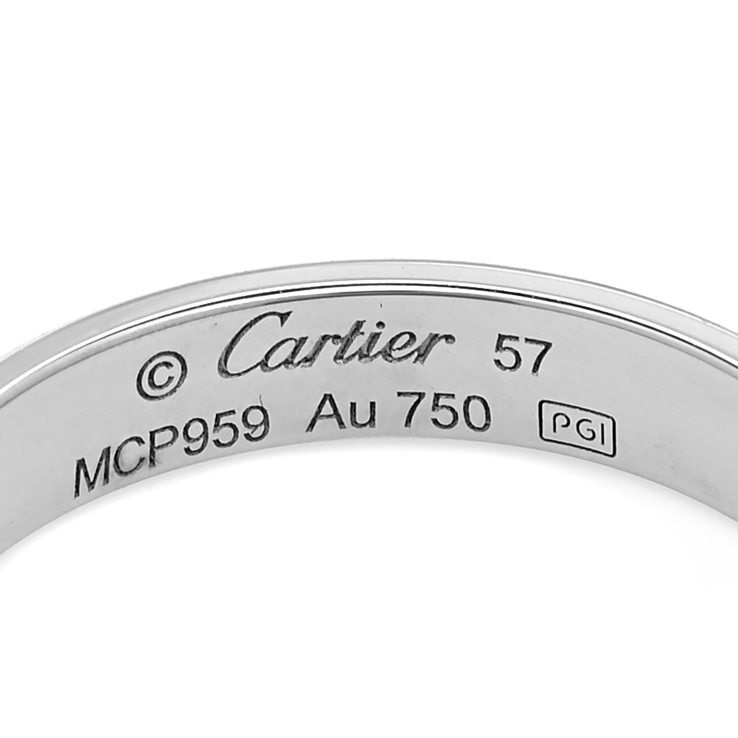 Cartier 18K White Gold 3.5mm LOVE Wedding Band Ring 57 8 4 of 5