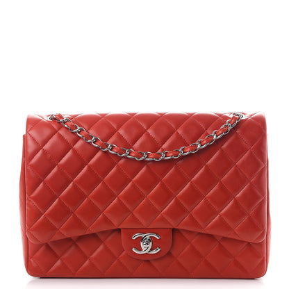 Chanel Lambskin Quilted Maxi Double Flap Red 1 of 11