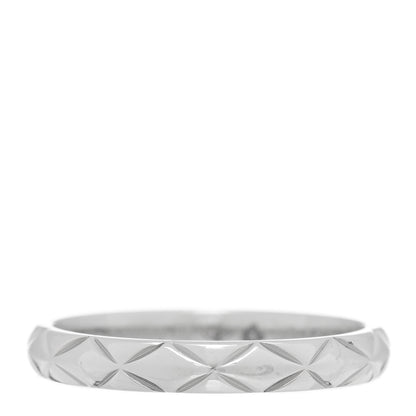 Chanel Platinum Small Matelasse Ring 49 4.75 1 of 4