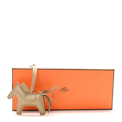 Hermes Milo Lambskin Grigri Rodeo Horse Bag Charm PM Beige Marfa 4 of 4