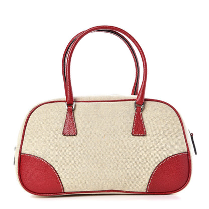 Prada Canvas Boston Bag Red 1 of 7