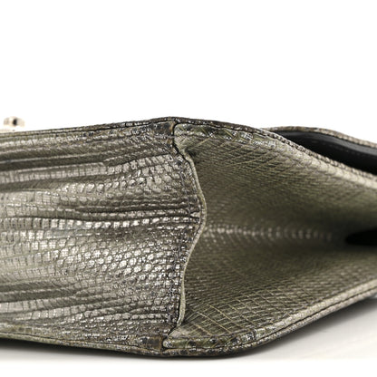 Christian Dior Metallic Lizard Miss Dior Promenade Pouch Gunmetal 10 of 12