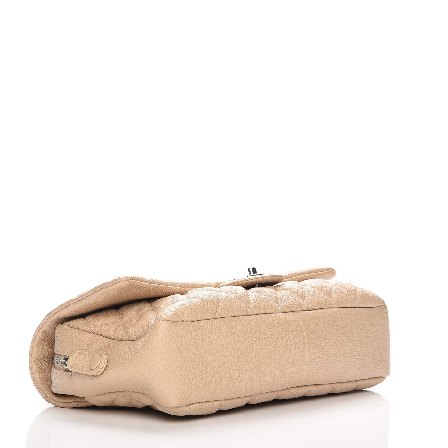 Caviar Quilted Jumbo Easy Flap Beige