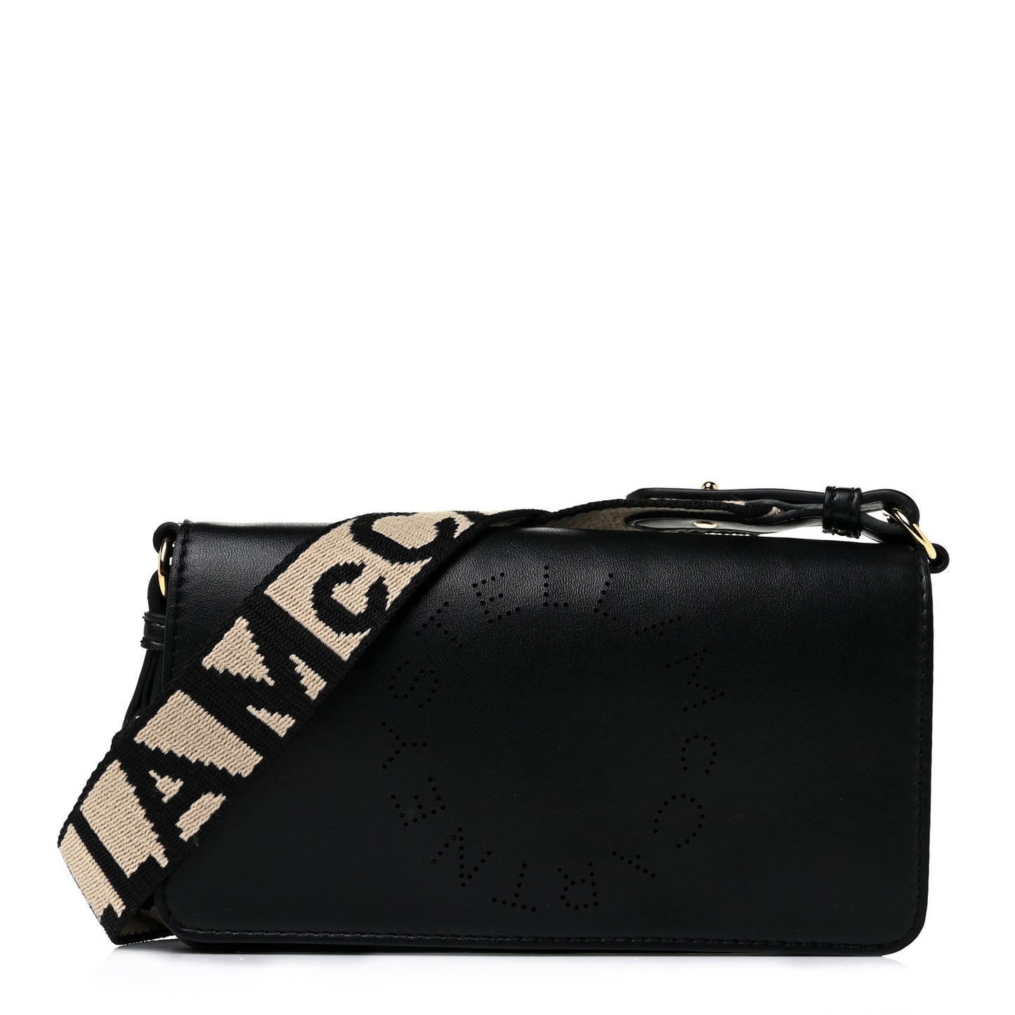 Eco Alter Nappa Perforated Logo Mini Crossbody Bag Black