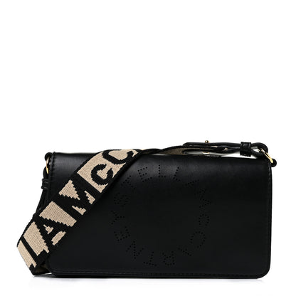 Stella McCartney Eco Alter Nappa Perforated Logo Mini Crossbody Bag Black 1 of 7