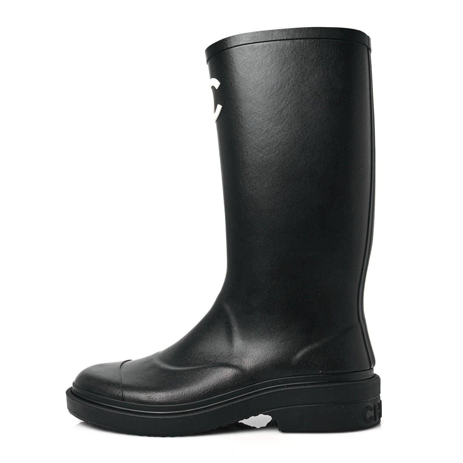 Chanel Caoutchouk CC High Boots 37 Black 1 of 7