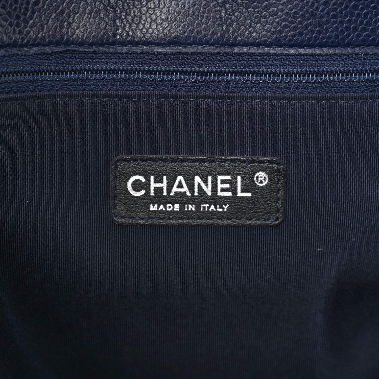 Chanel Caviar Quilted Flap Tote Navy Blue 6 of 12