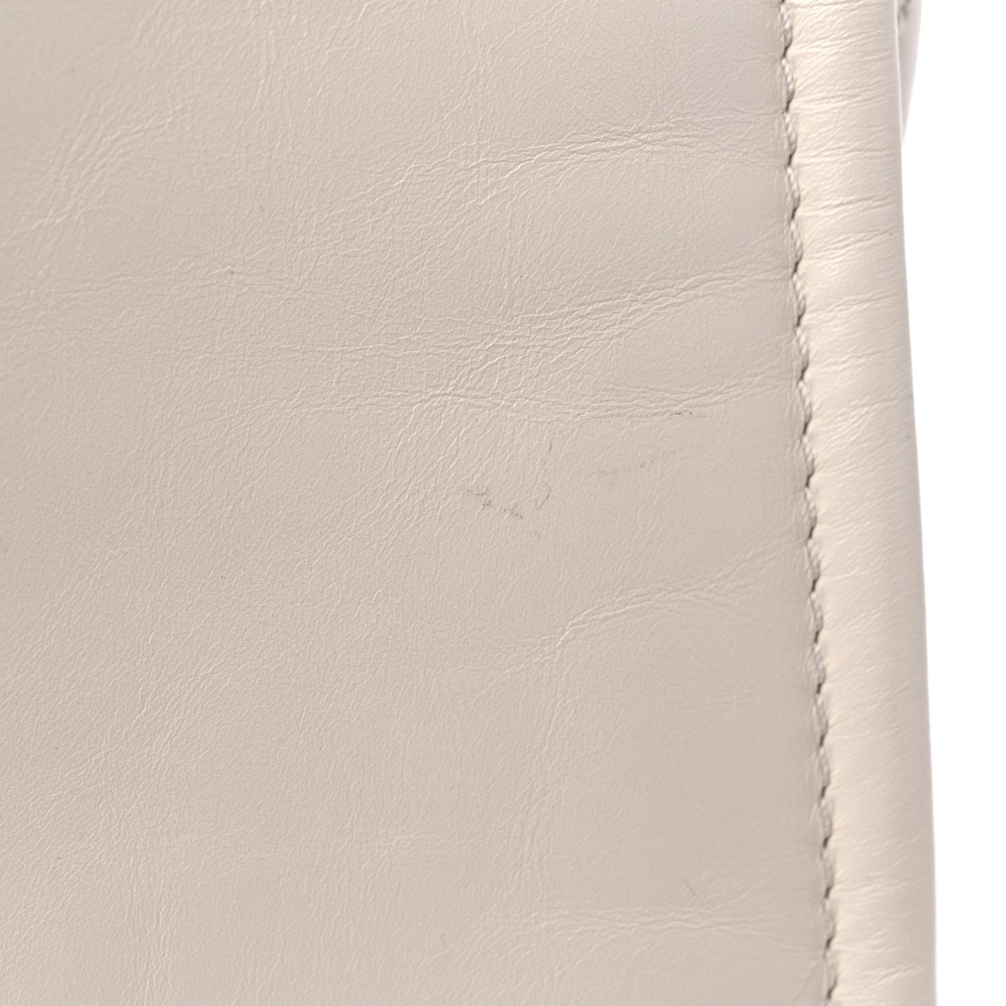 Aged Calfskin Small Charms Deauville Tote White