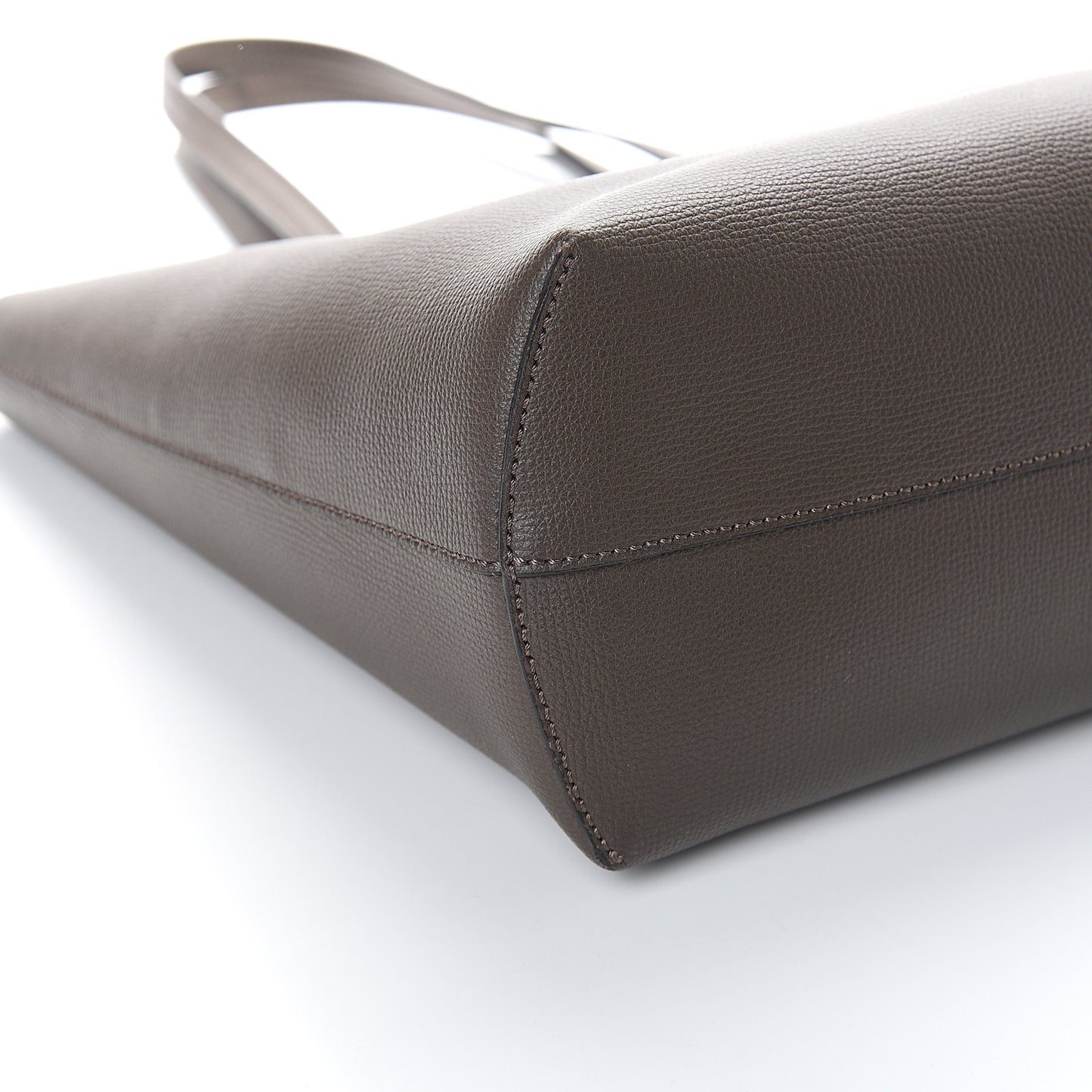 Vitello Vienna Enamel F is Fendi Shopping Tote Carbone Tobacco