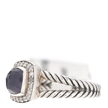David Yurman Sterling Silver Diamond Black Orchid 7mm Petite Albion Ring 54 7 3 of 5