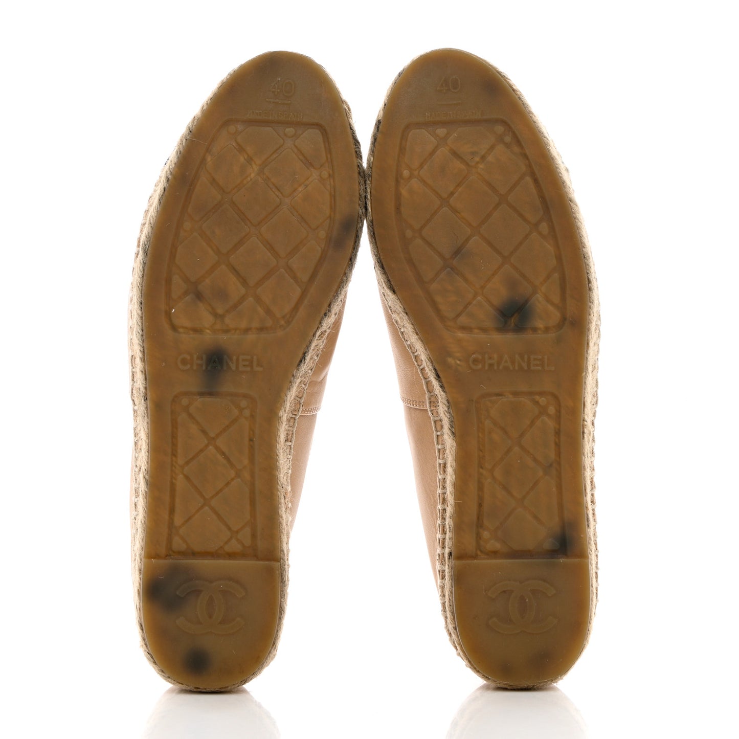 Lambskin CC Espadrilles 40 Beige Black