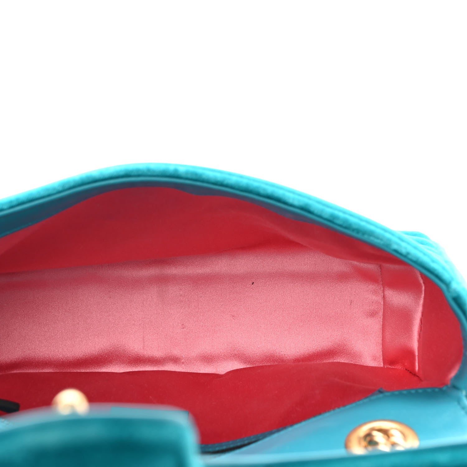 Gucci Velvet Matelasse Small GG Marmont Shoulder Bag Pavone Cyan 5 of 10