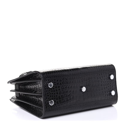 Saint Laurent Calfskin Crocodile Embossed Nano Sac De Jour Black 4 of 5