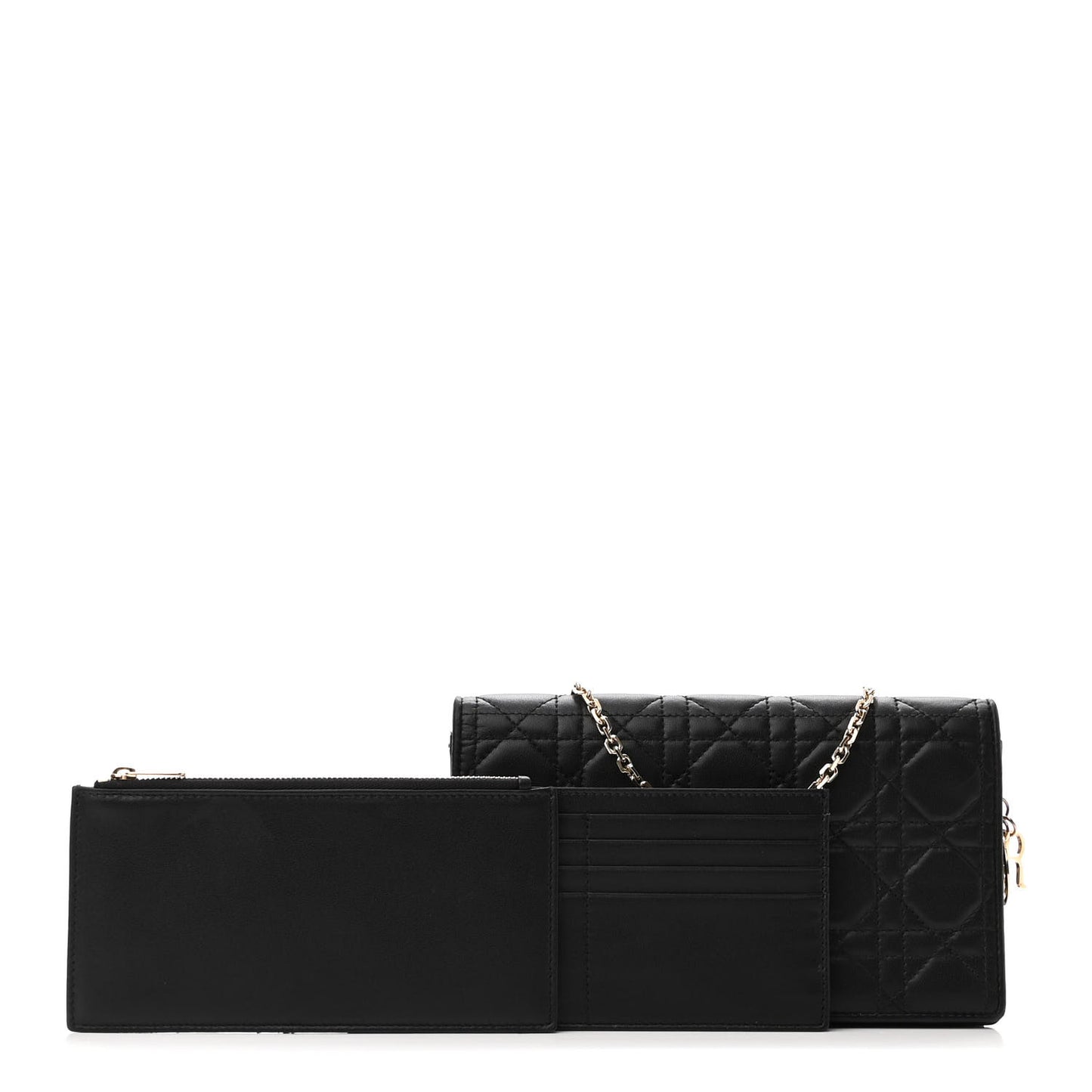 Lambskin Cannage Lady Dior Pouch Black