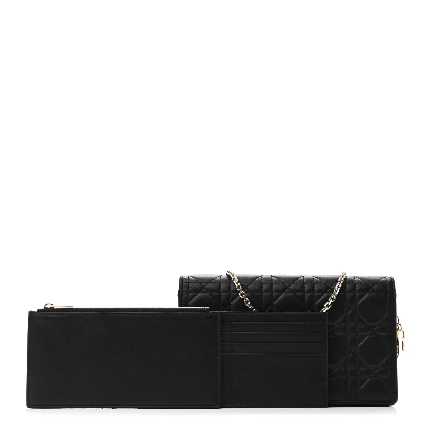 Christian Dior Lambskin Cannage Lady Dior Pouch Black 2 of 11
