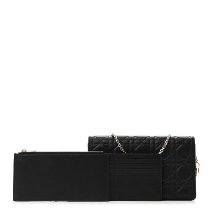 Christian Dior Lambskin Cannage Lady Dior Pouch Black 2 of 11