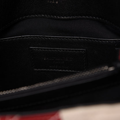 Saint Laurent Canvas Matelasse Chevron American Flag Monogram Medium College Bag Red Blue 8 of 9