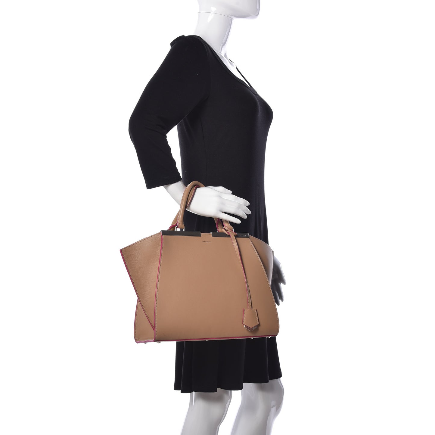 Vitello Dolce Shiny Nappa Petite 3Jours Tote Cuoio Lime