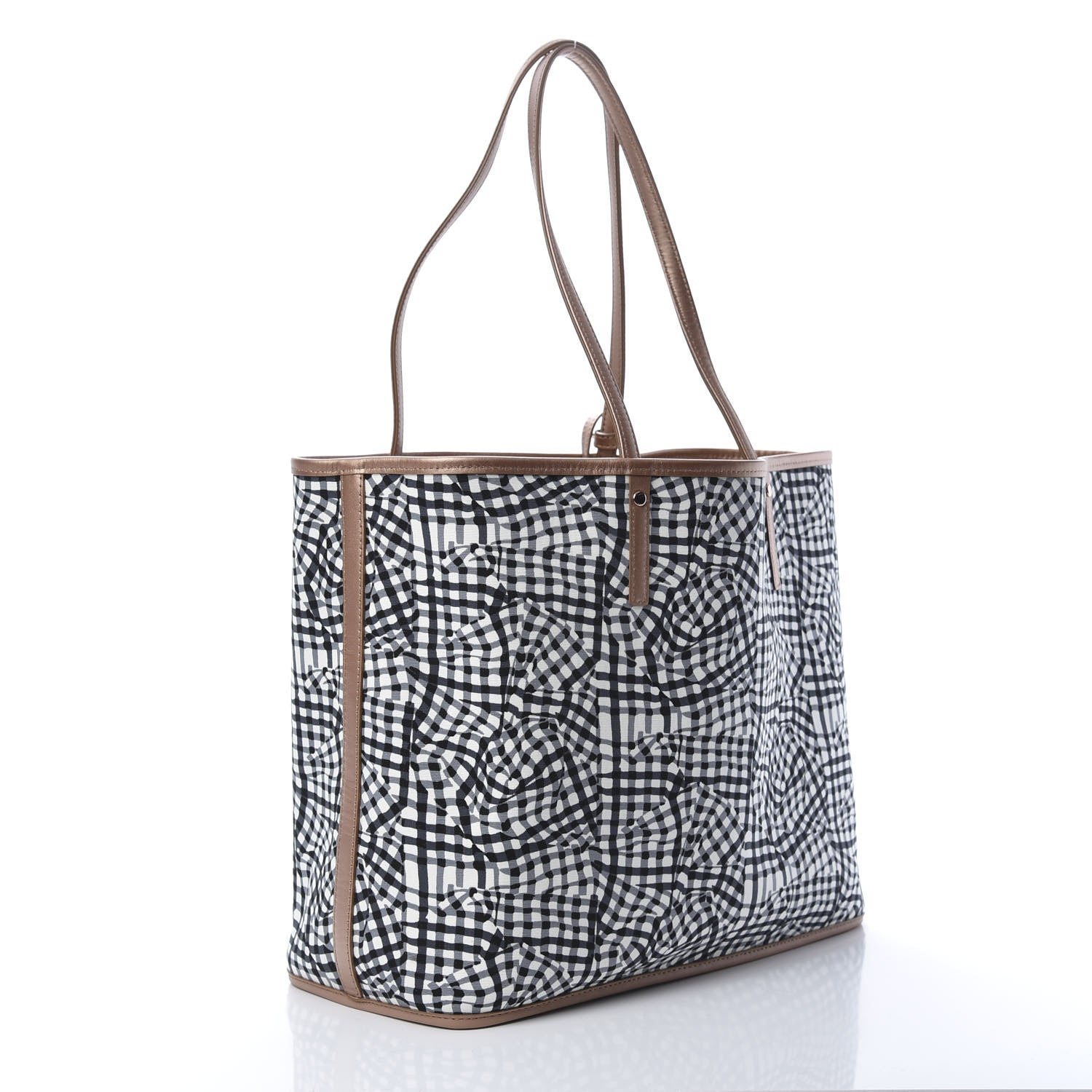 MCM Metallic Visetos Medium Anya Shopper Tote Champagne Gold 6 of 16