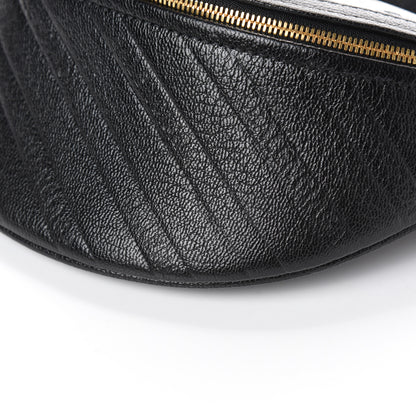 Balenciaga Shiny Goatskin Allover Logo Embossed XXS Souvenir Belt Bag Black 9 of 9