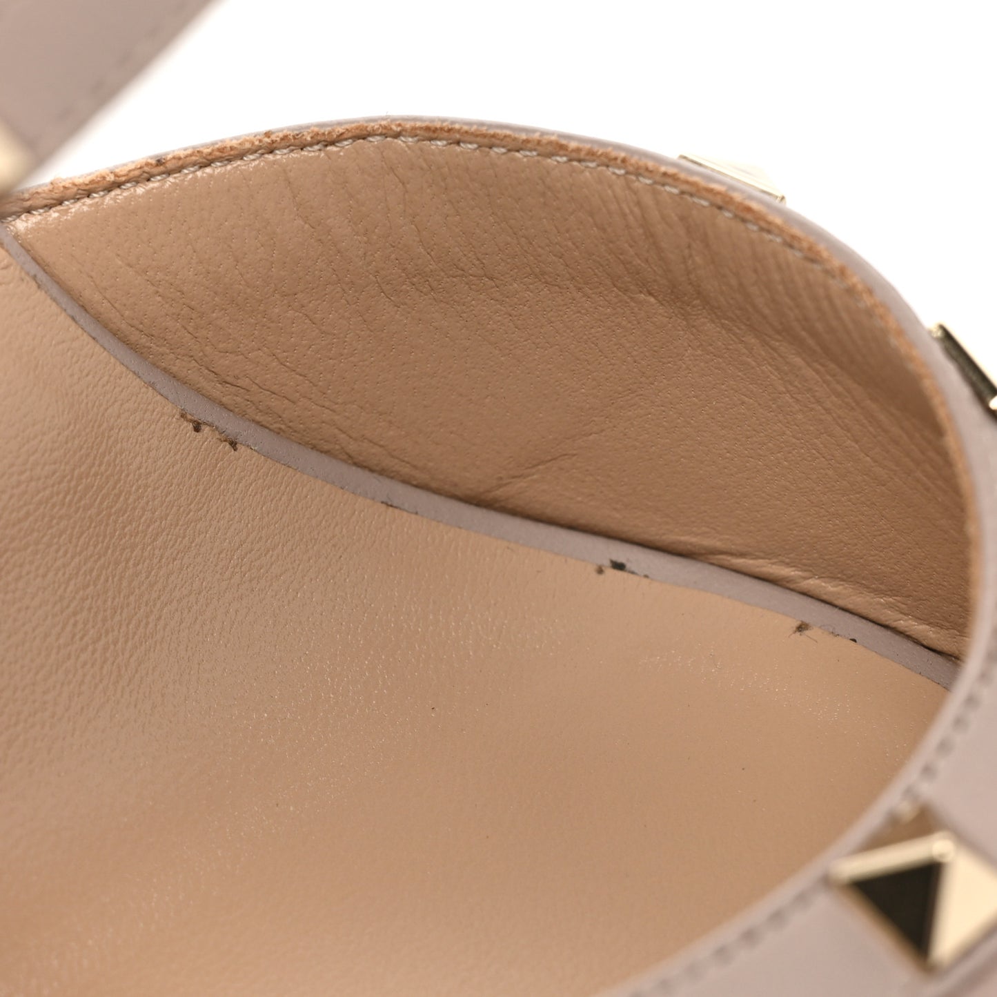 Nappa Rockstud Asymmetric 100mm Sandals 39.5 Poudre