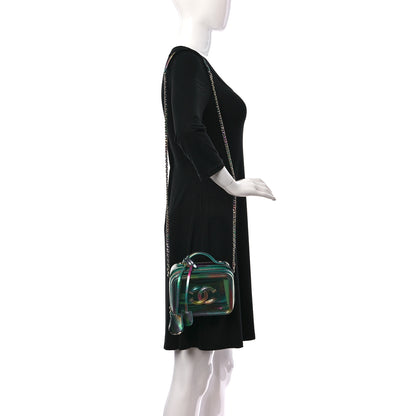 Chanel PVC Patent Calfskin Patent Lambskin Small CC Vanity Case Green 2 of 10